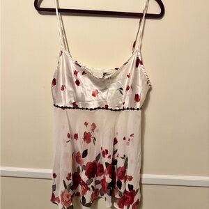 Vintage Floral Satin Camisole Top